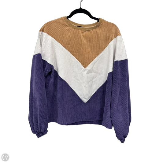 Top Long Sleeve By Shein In Purple & Tan, Size: S