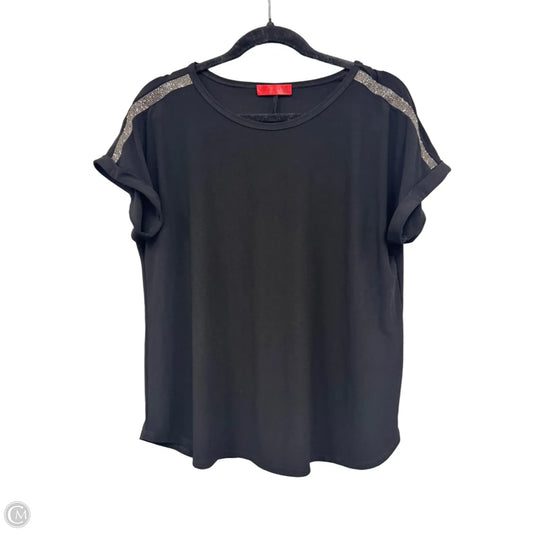 Top Short Sleeve By Clothes Mentor In Black & Silver, Size: L