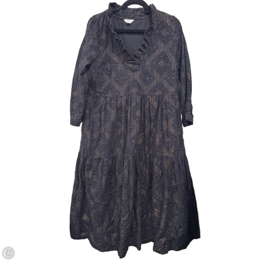 Dress Casual Midi By Crown And Ivy In Black & Gold, Size: L