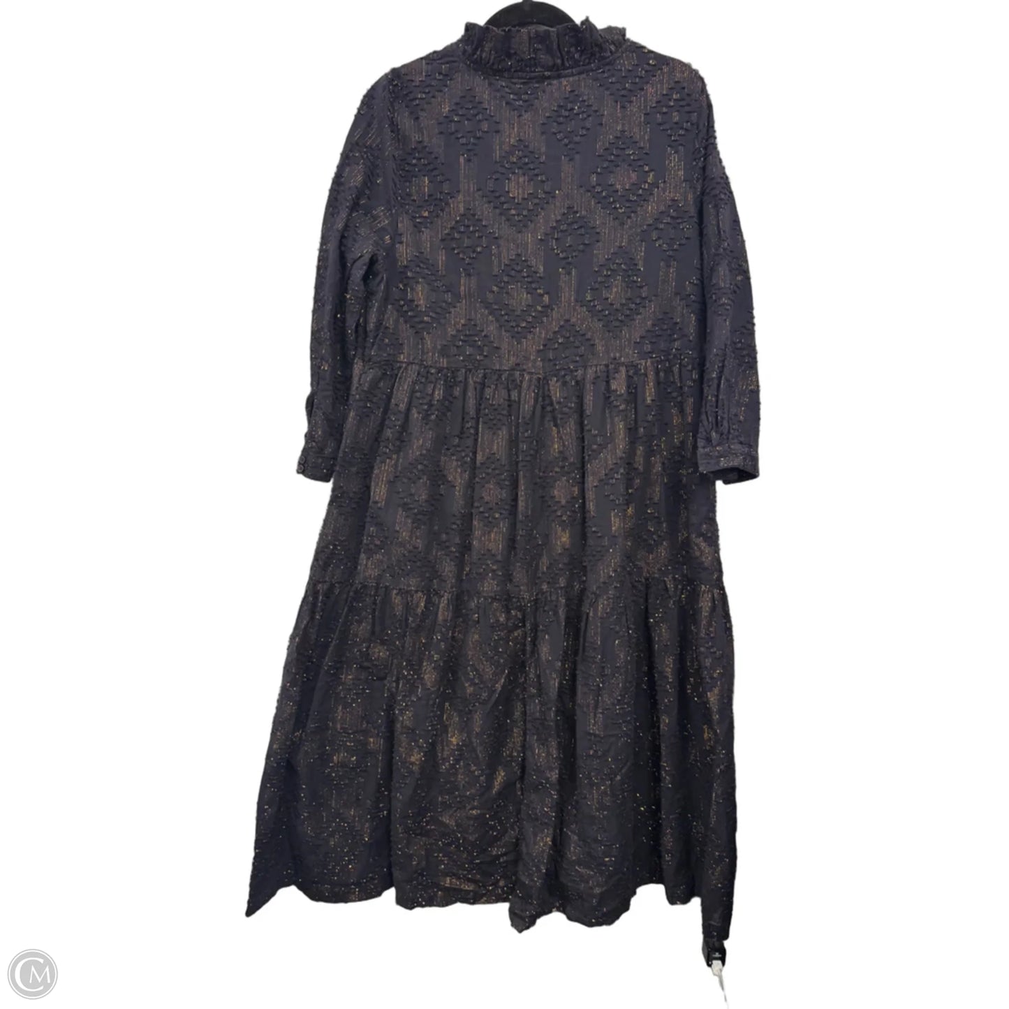 Dress Casual Midi By Crown And Ivy In Black & Gold, Size: L