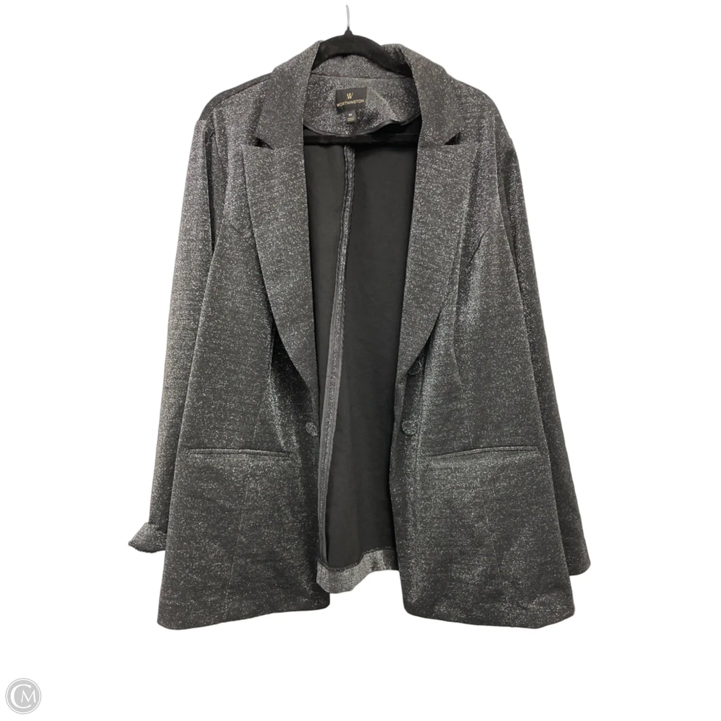 Blazer By Worthington In Black & Silver, Size: 3x