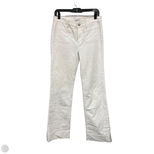 Jeans Flared By Loft In White, Size: 4