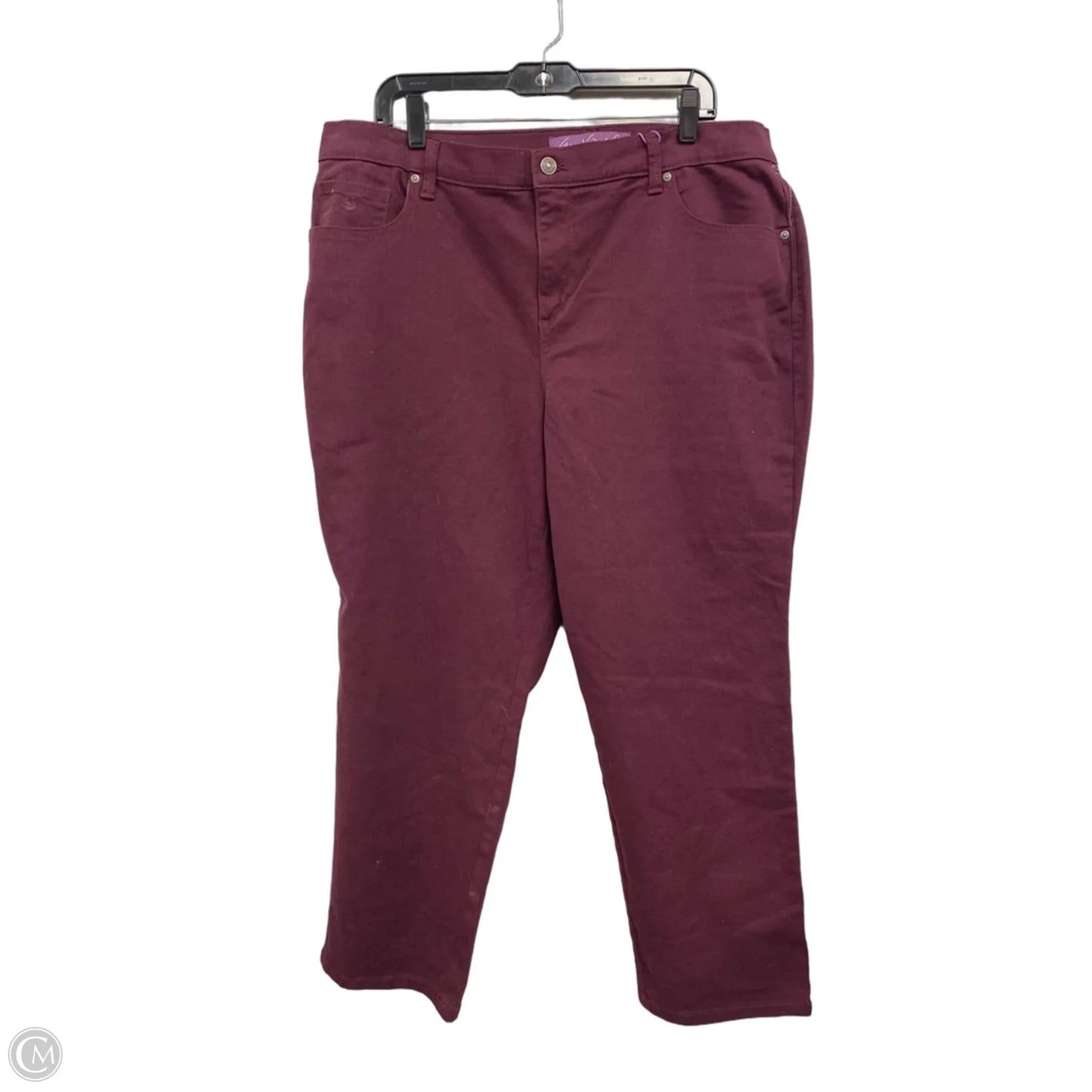 Jeans Straight By Gloria Vanderbilt In Maroon, Size: 18