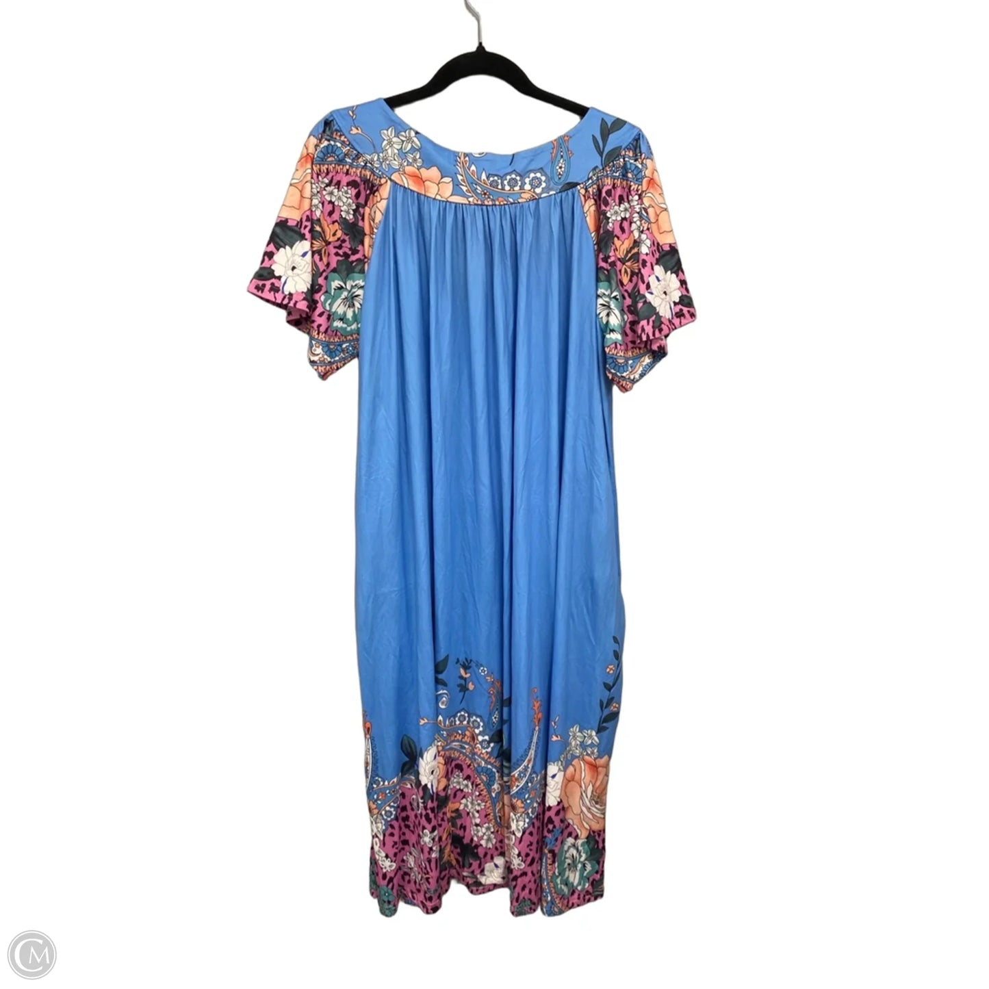 Dress Casual Midi By Clothes Mentor In Blue & Pink, Size: Xxl