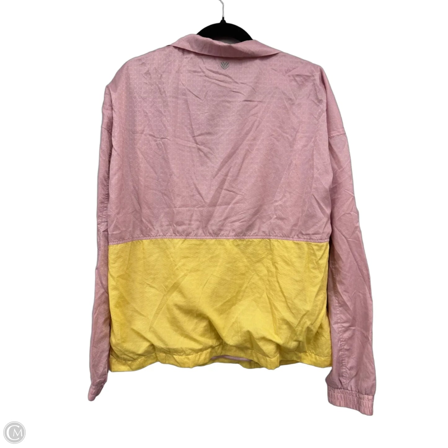 Jacket Windbreaker By Forever 21 In Pink & Yellow, Size: M