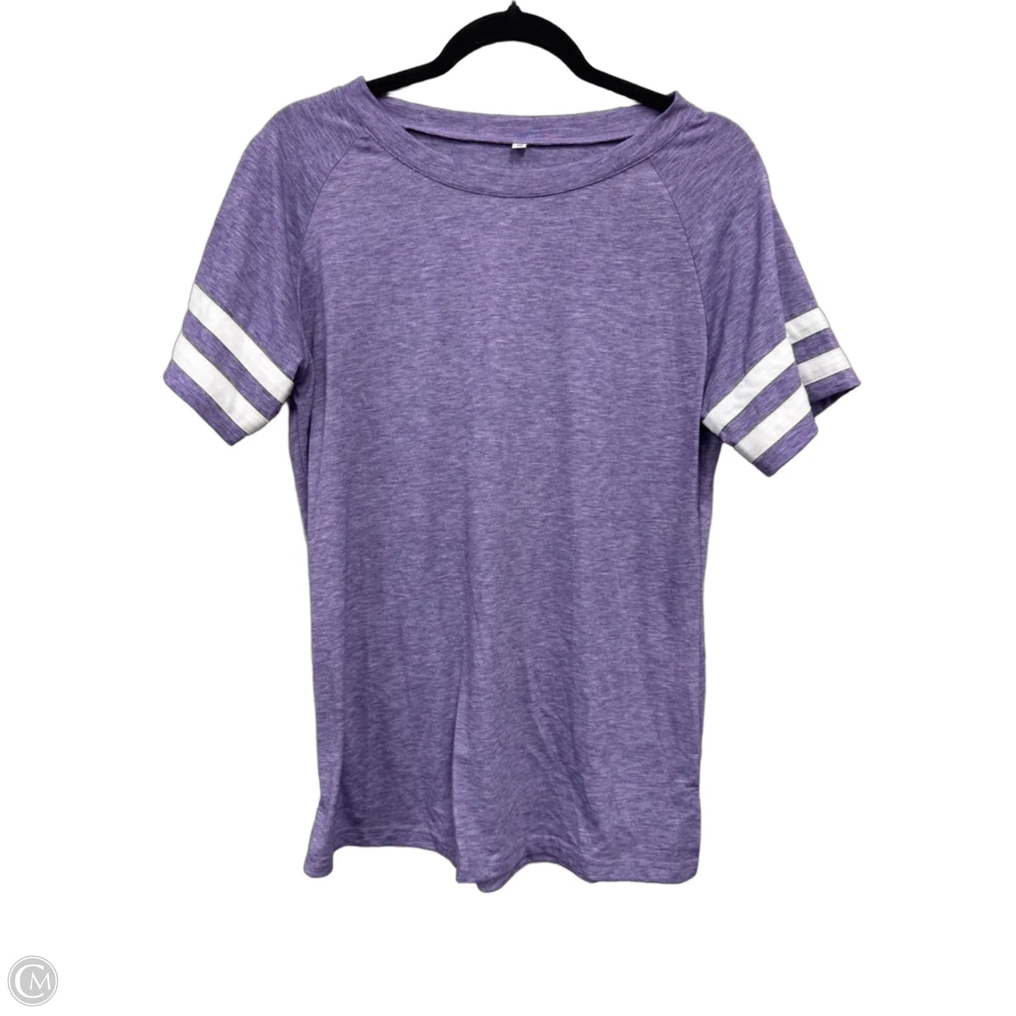 Top Short Sleeve By Clothes Mentor In Purple & White, Size: M