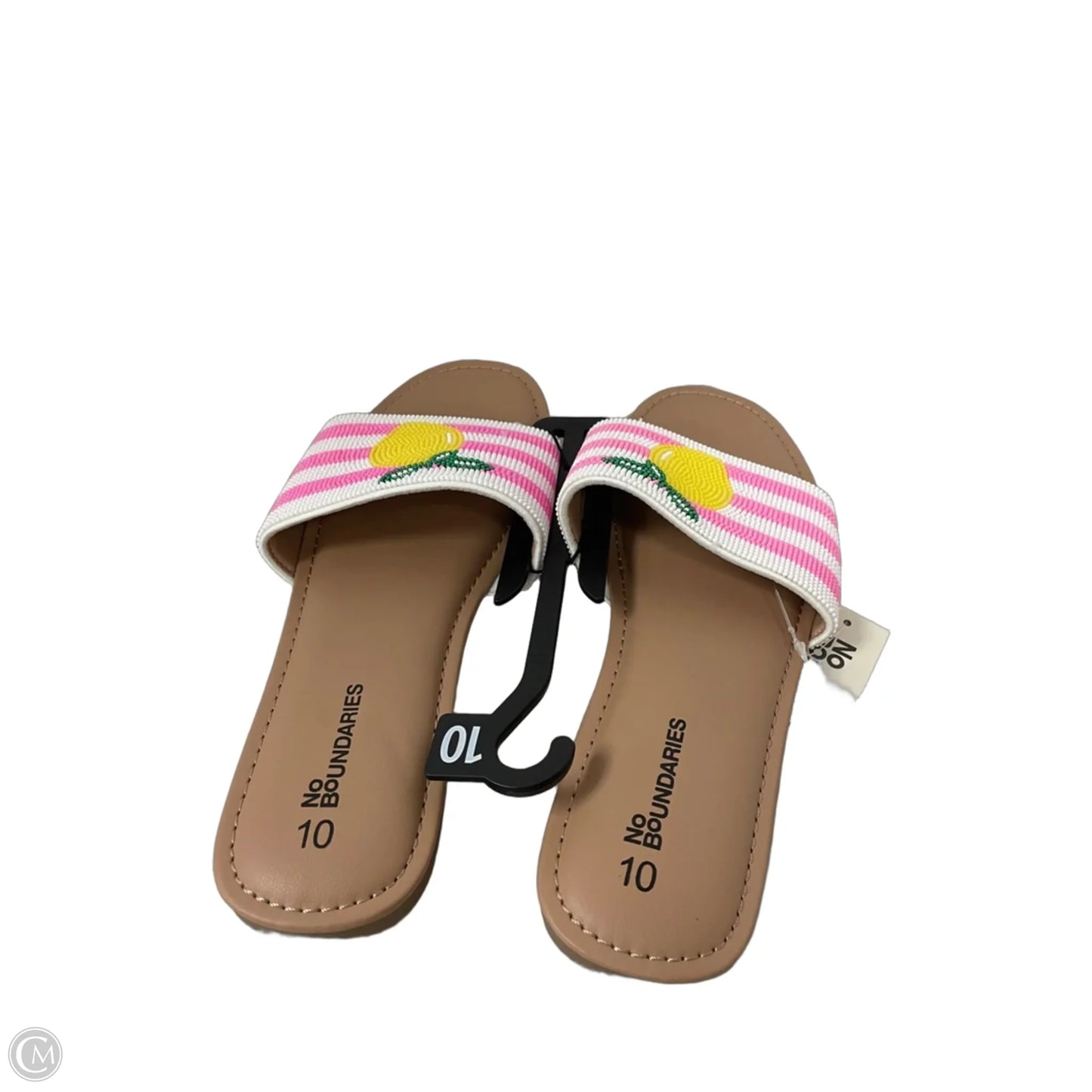 Sandals Flats By No Boundaries In Pink & White, Size: 10