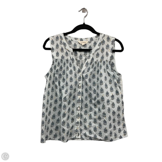 Top Short Sleeve By Lucky Brand In Blue & Green, Size: M