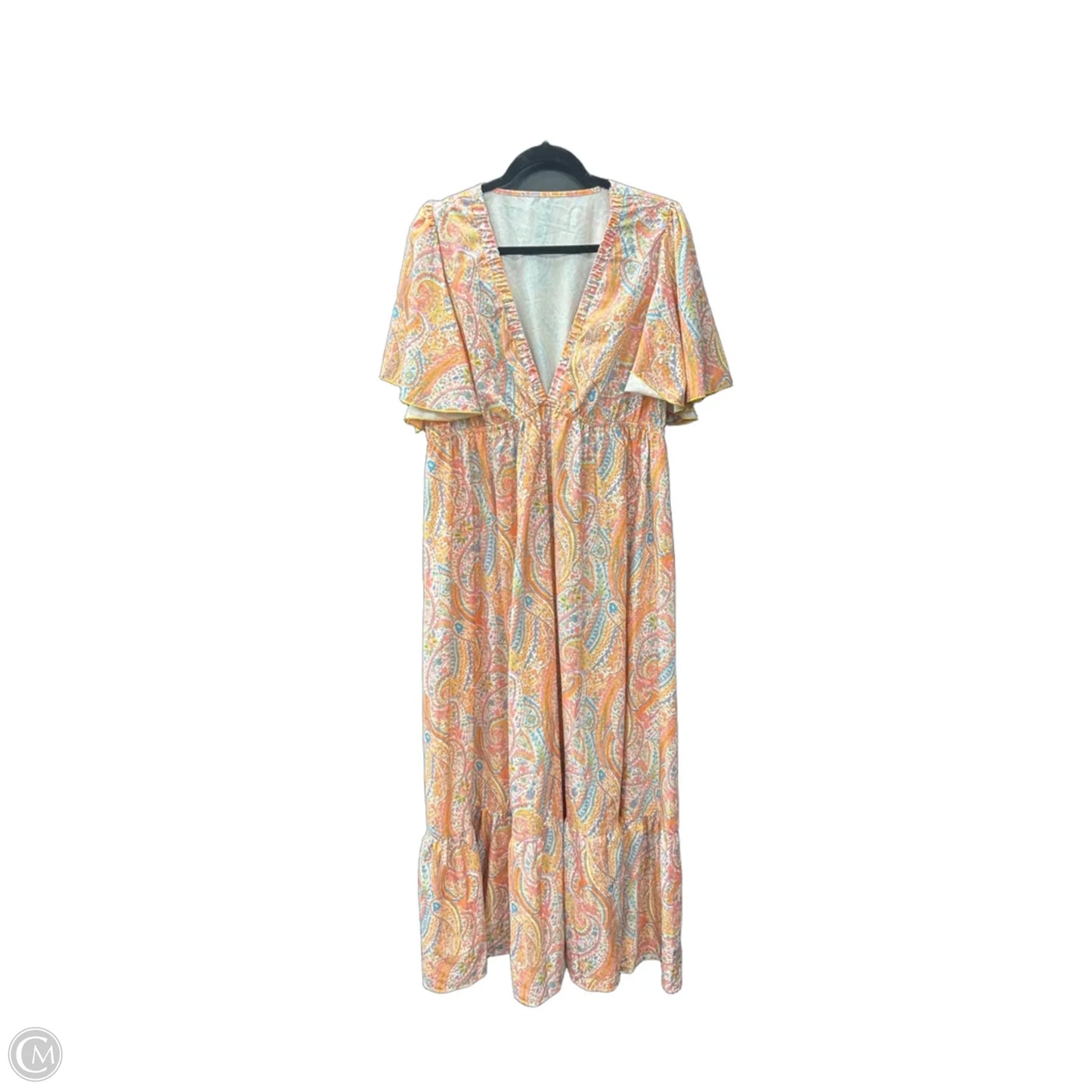 Dress Casual Maxi By Shein In Orange & Yellow, Size: 2x