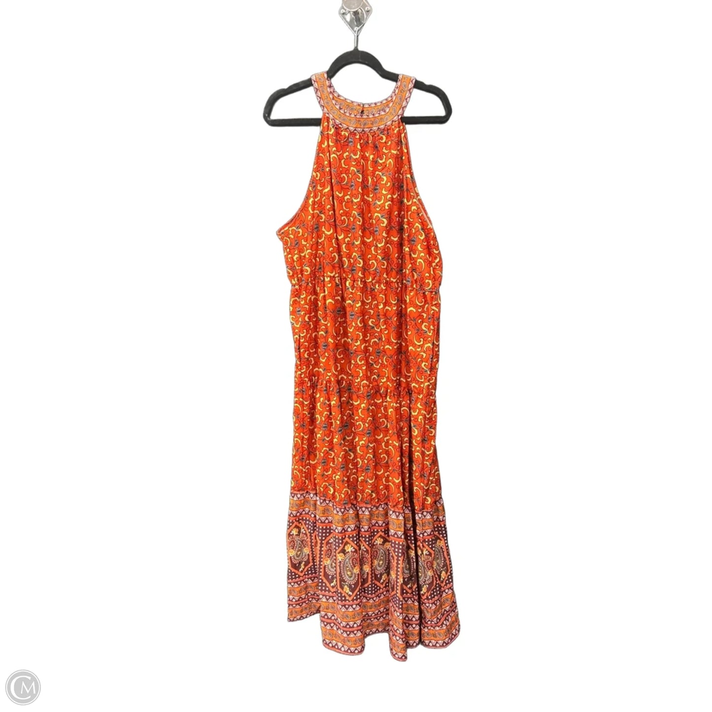 Dress Casual Maxi By Shein In Orange & Yellow, Size: 4x