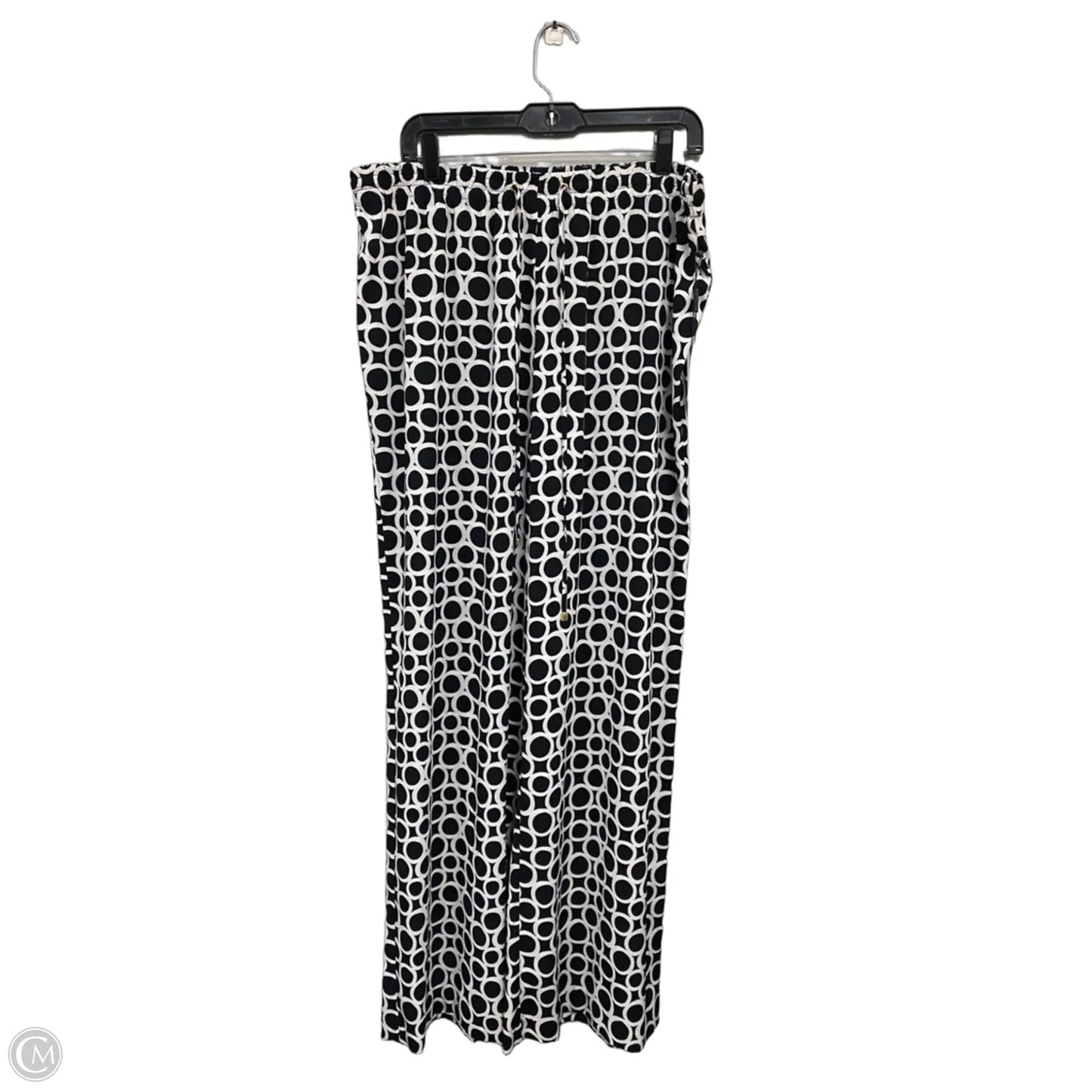 Pants Wide Leg By Calvin Klein In Black & White, Size: L