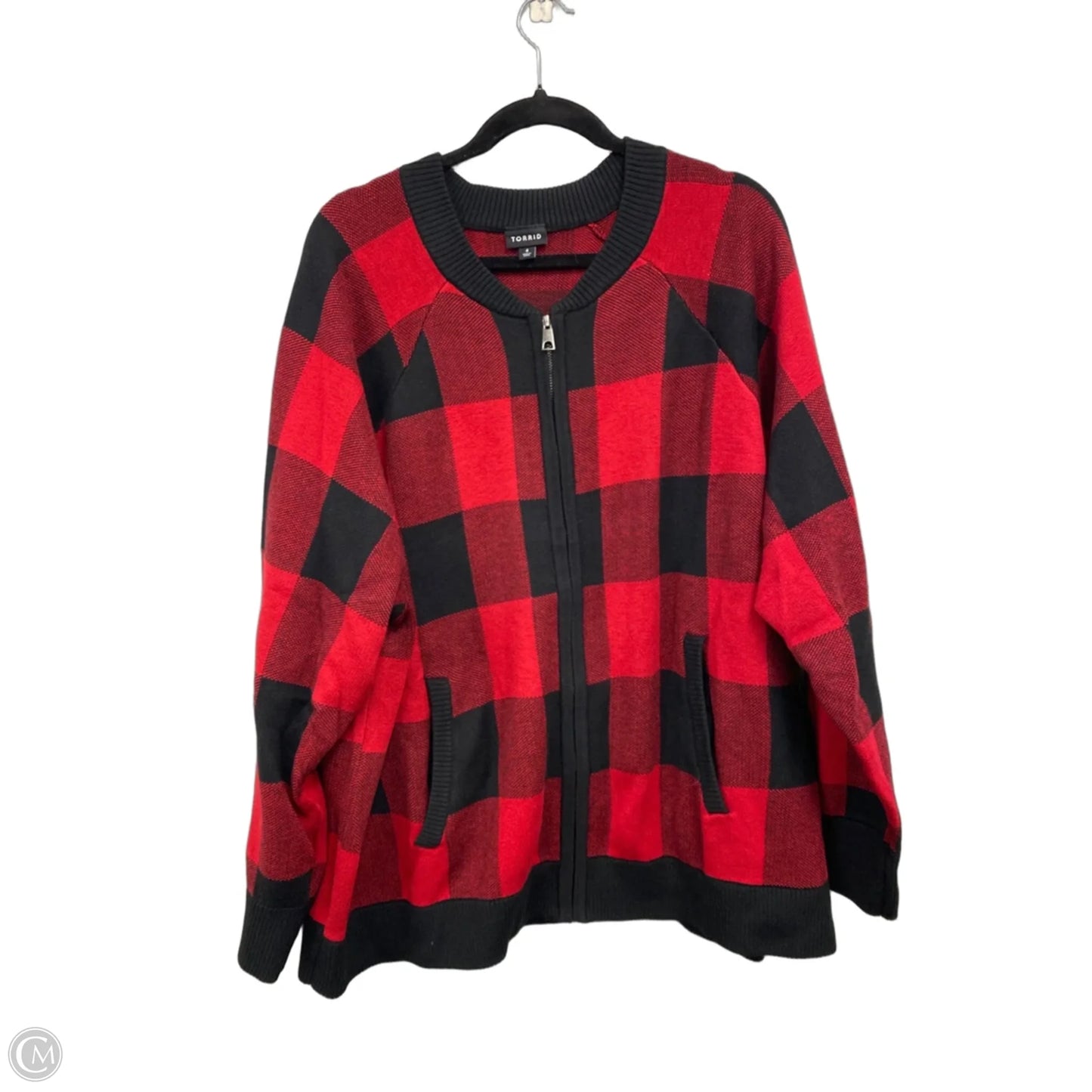 Sweater By Torrid In Black & Red, Size: 4x