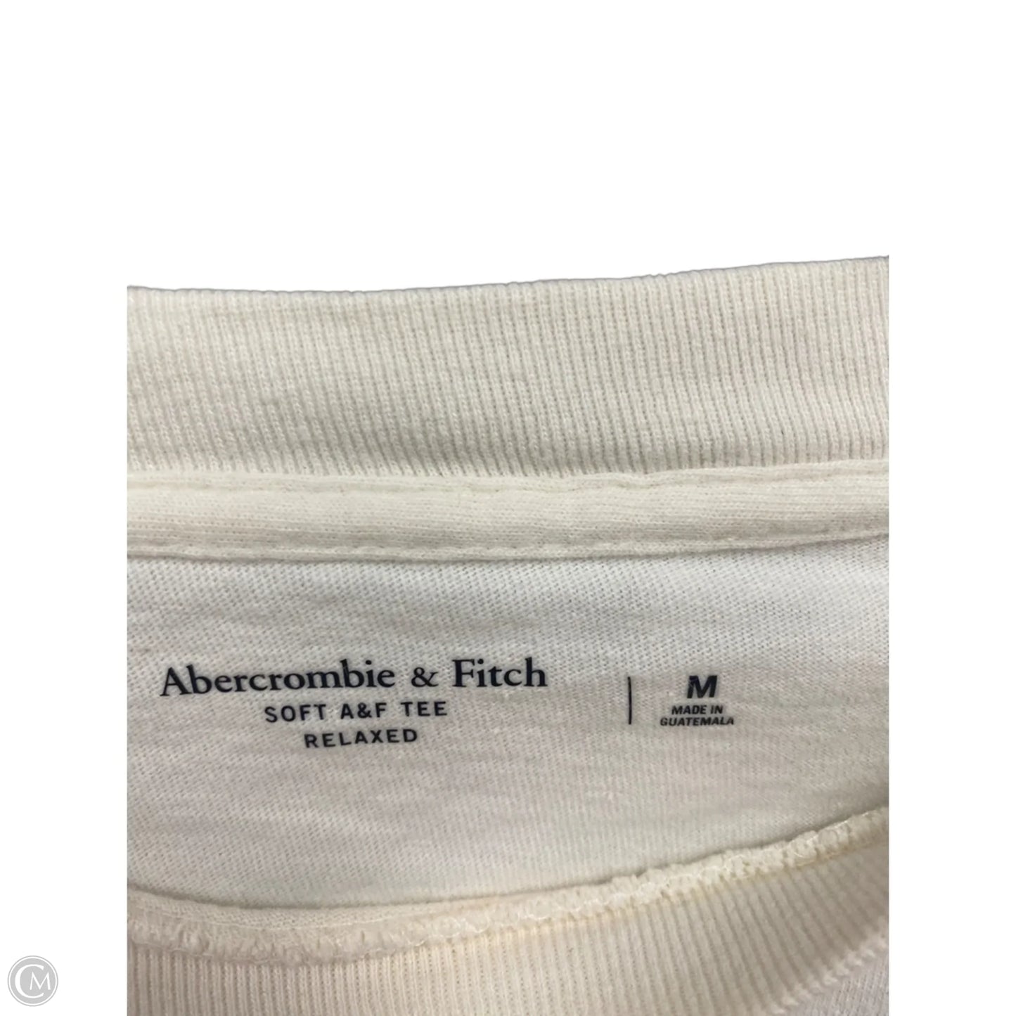 Top Short Sleeve Basic By Abercrombie And Fitch In Cream & Red, Size: M