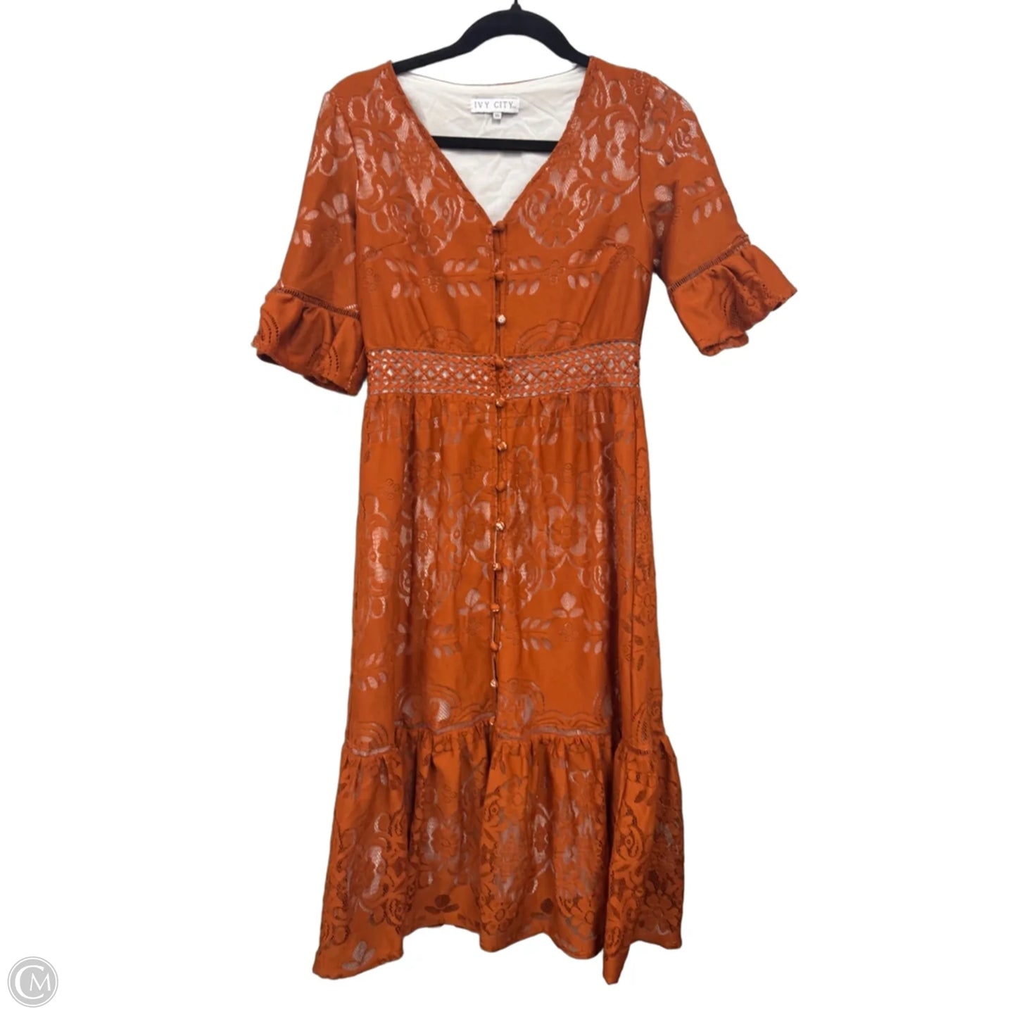 Dress Casual Midi By Clothes Mentor In Copper, Size: Xs