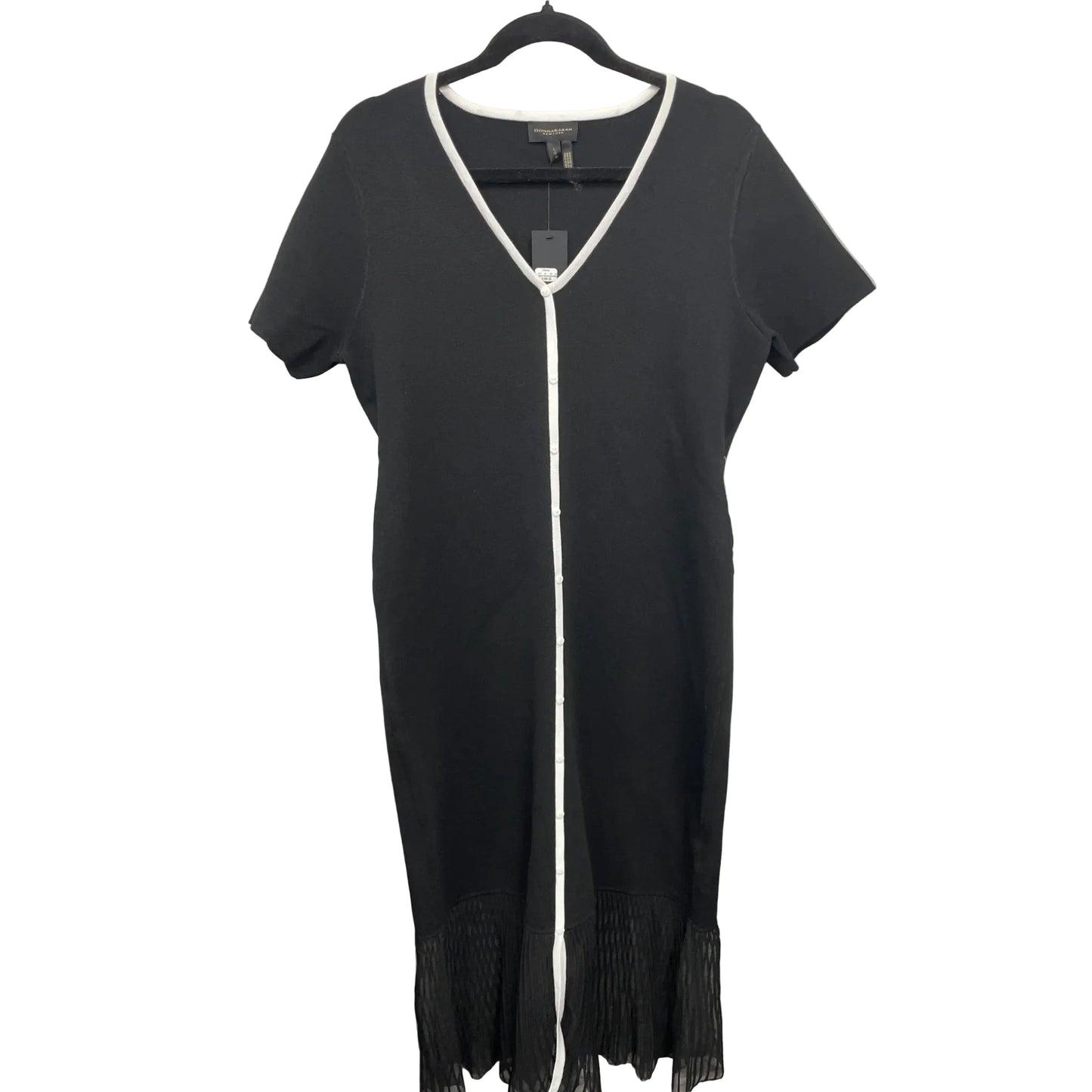 Dress Casual Maxi By Donna Karan In Black & White, Size: L