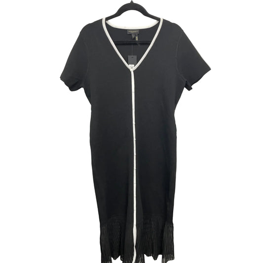 Dress Casual Maxi By Donna Karan In Black & White, Size: L