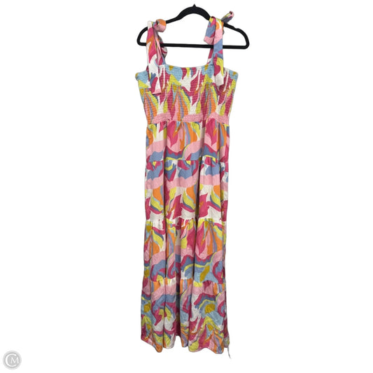 Dress Casual Maxi By Michelle Mcdowell In Blue & Pink, Size: L