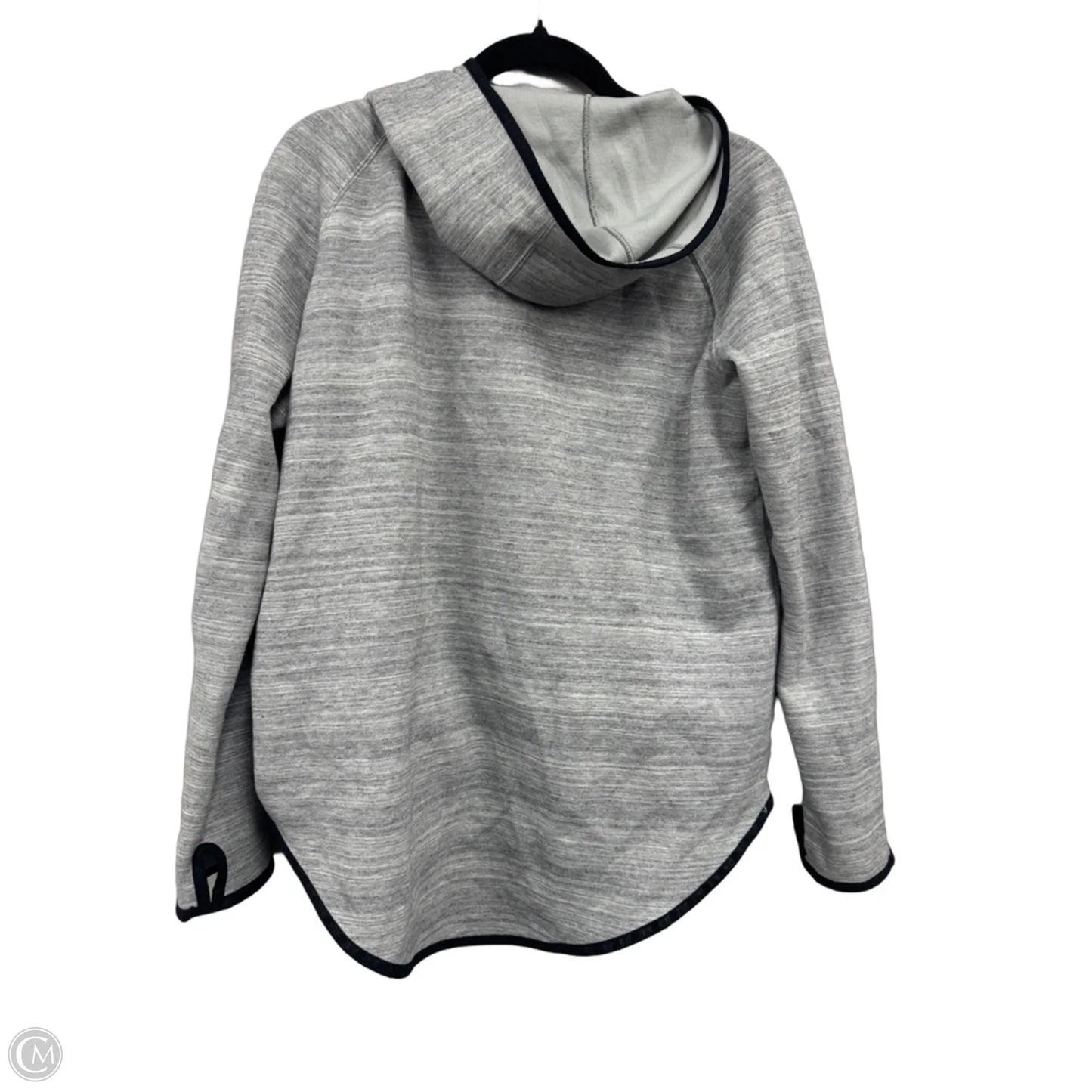 Athletic Jacket By Nike Apparel In Black & Grey, Size: M