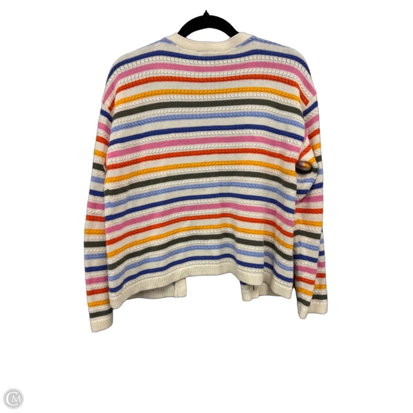 Sweater Cardigan By Talbots In Rainbow Print, Size: Lp