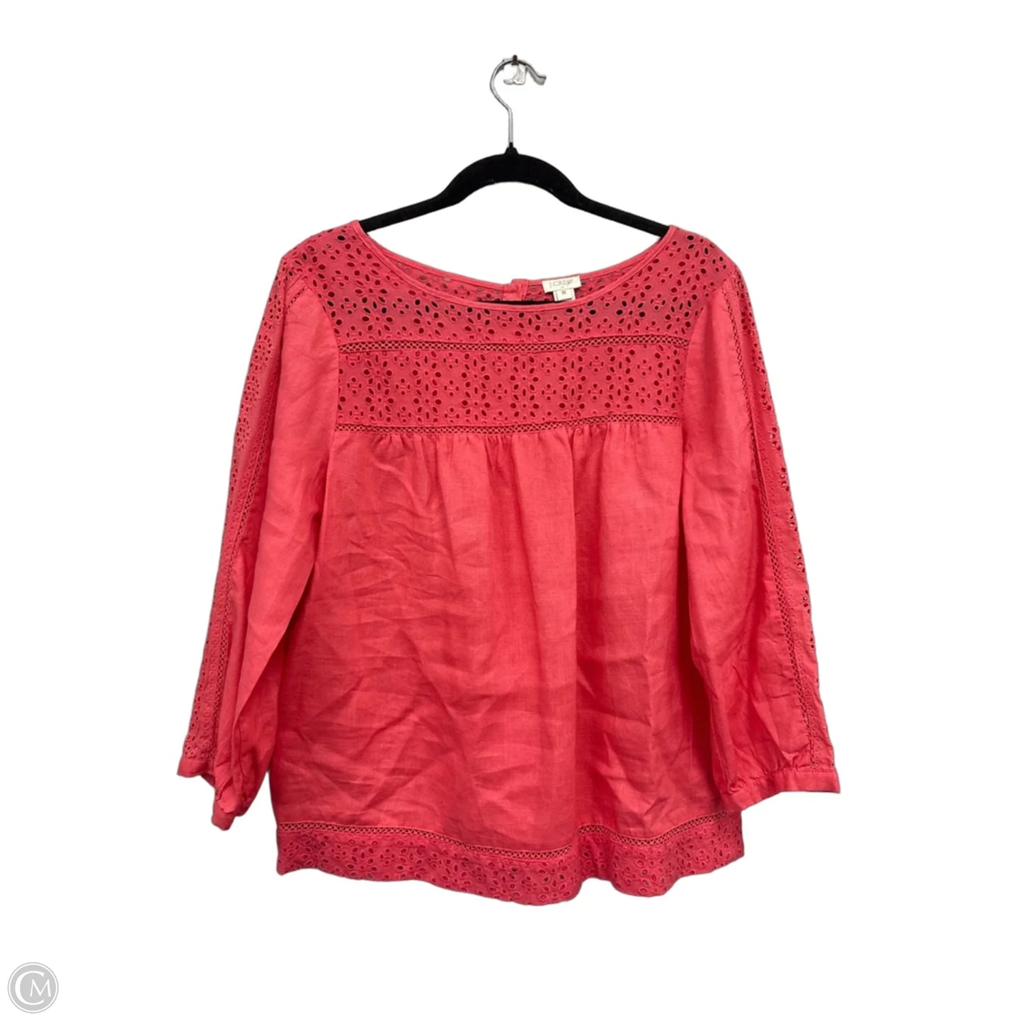Top 3/4 Sleeve By J. Crew In Coral, Size: M