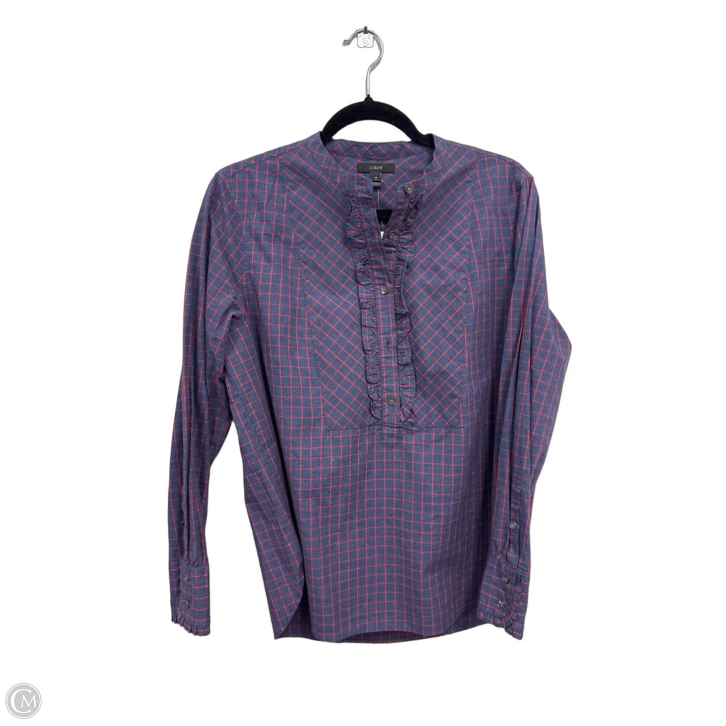 Top Long Sleeve By J. Crew In Blue & Red, Size: 12