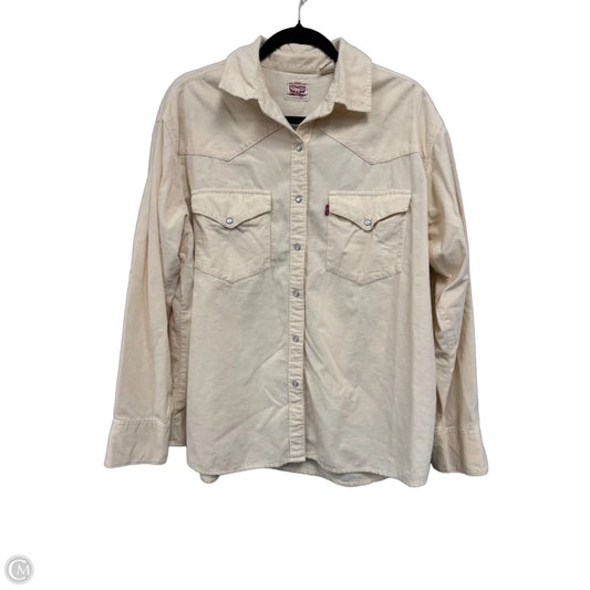Top Long Sleeve By Levis In Cream, Size: L