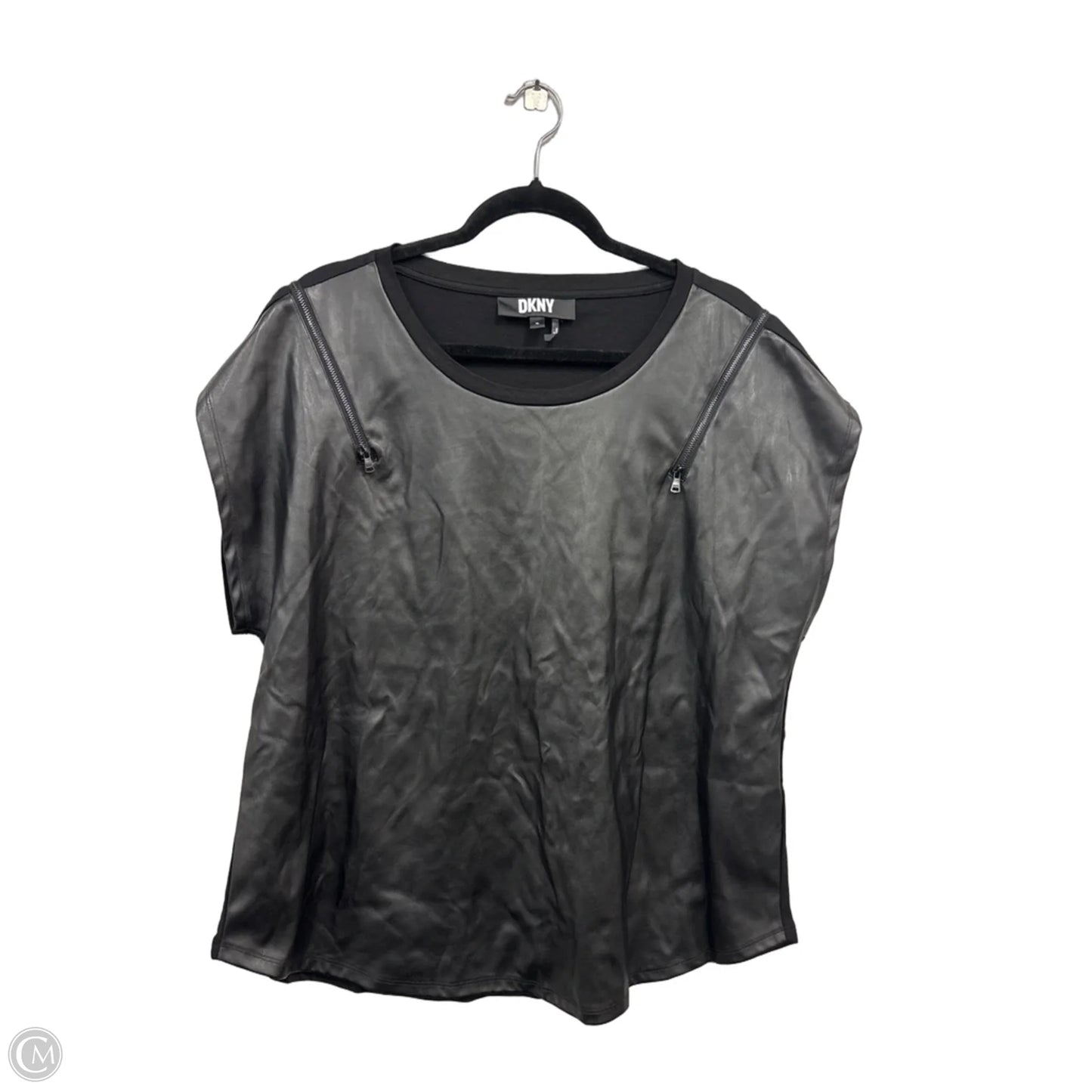 Top Short Sleeve By Dkny In Black, Size: Xl