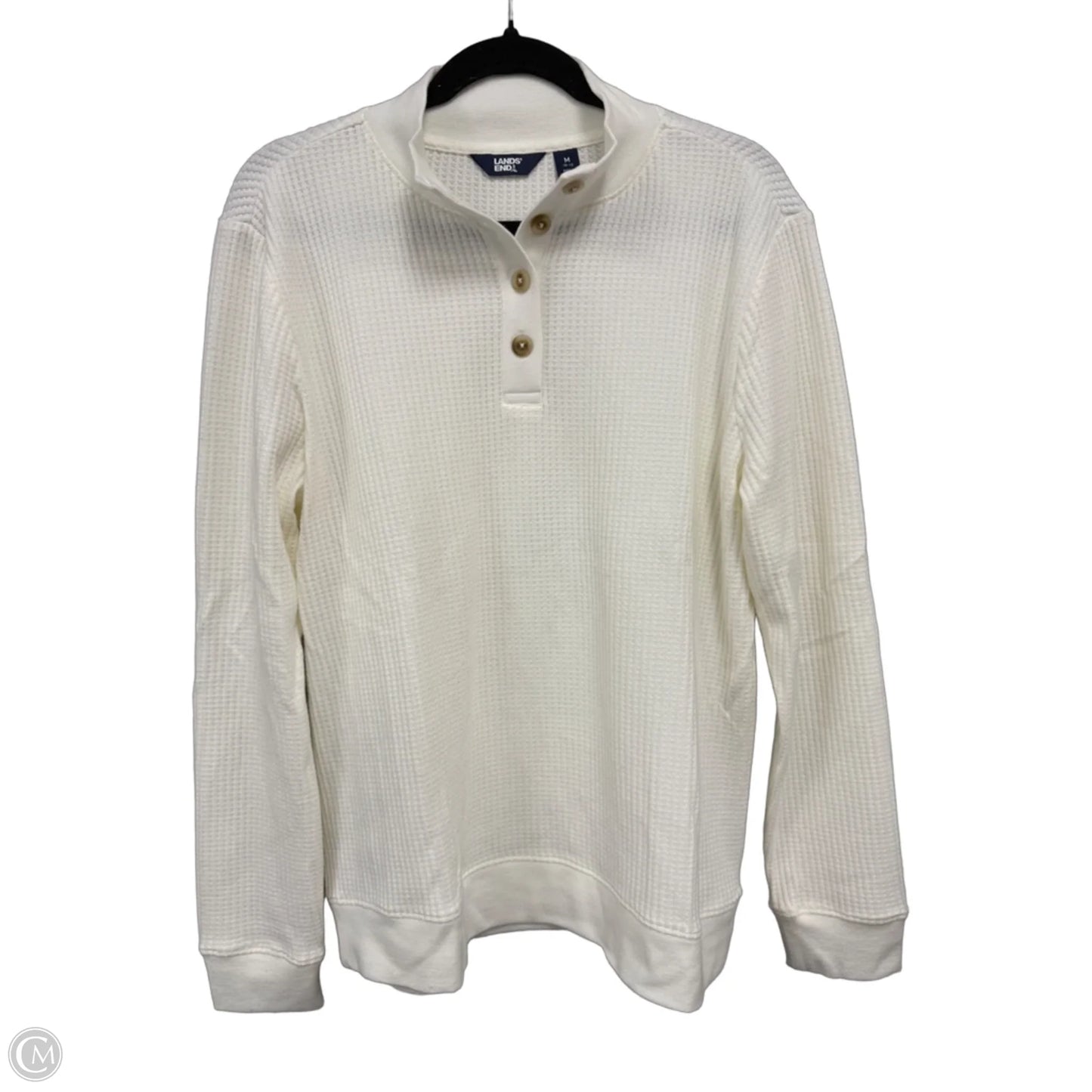 Top Long Sleeve By Lands End In Cream, Size: M