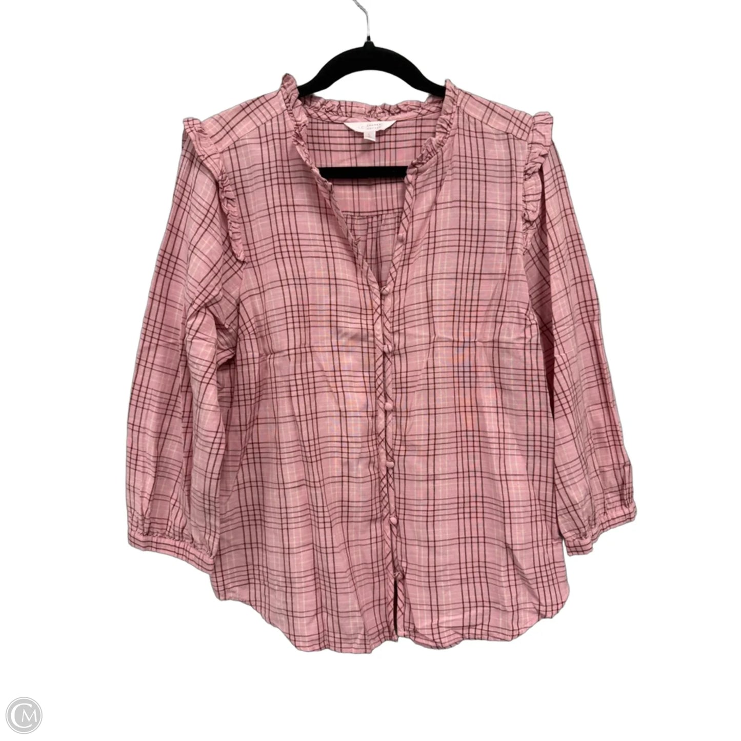 Top Long Sleeve By Lc Lauren Conrad In Brown & Pink, Size: L