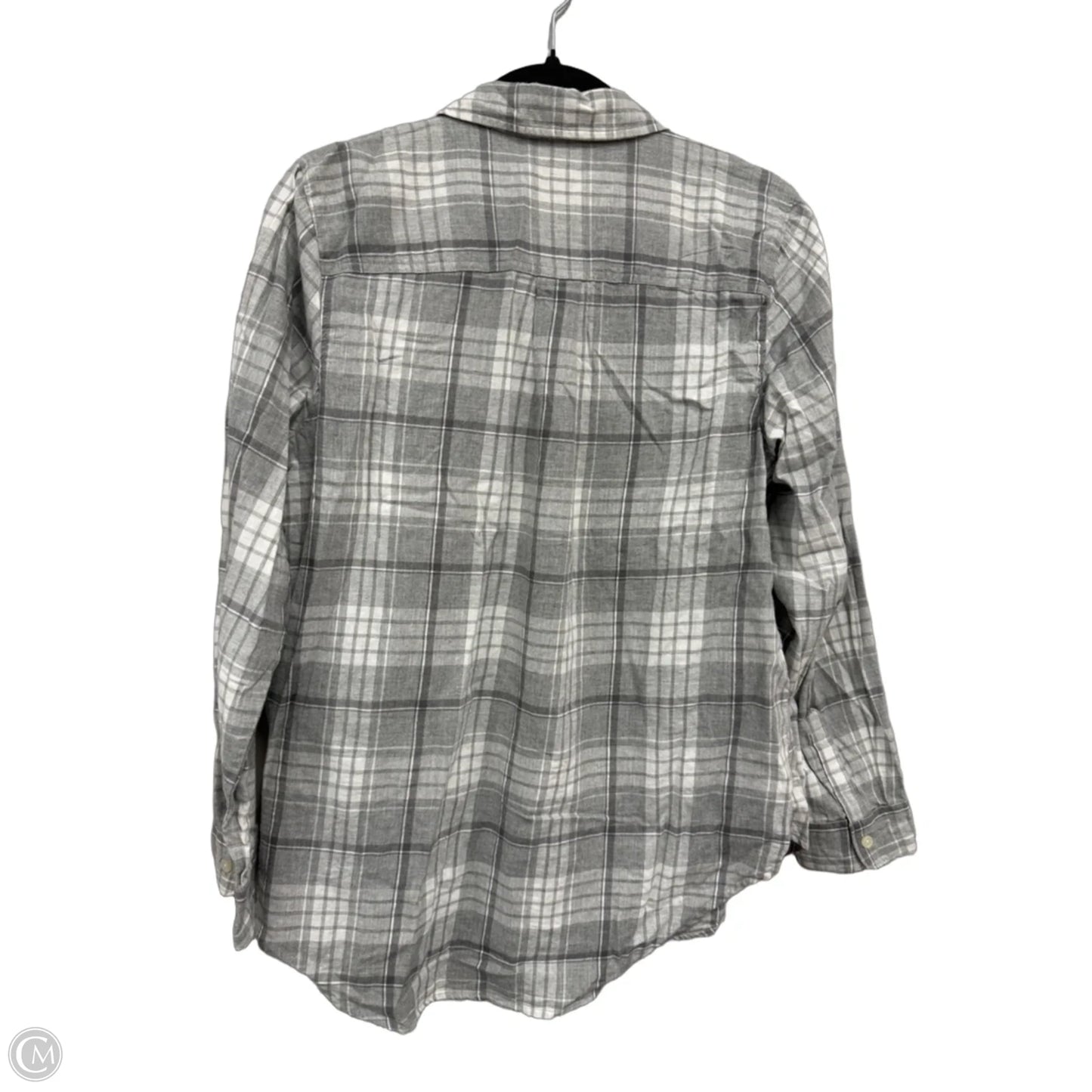 Top Long Sleeve By Old Navy In Grey & White, Size: L