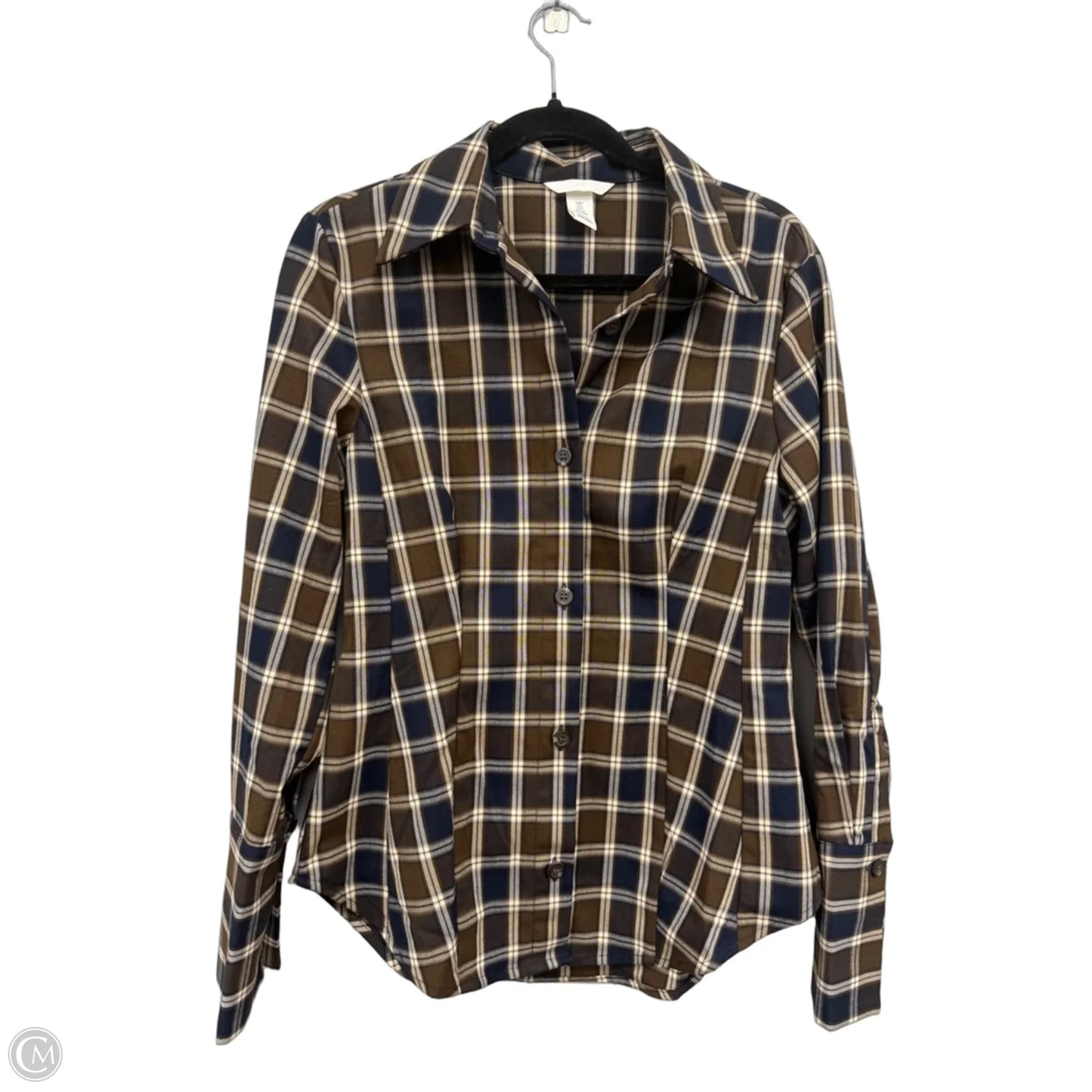 Top Long Sleeve By H&m In Black & Brown, Size: S