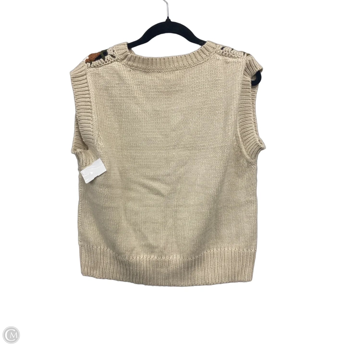 Sweater Short Sleeve By Anniewear In Orange & Tan, Size: L