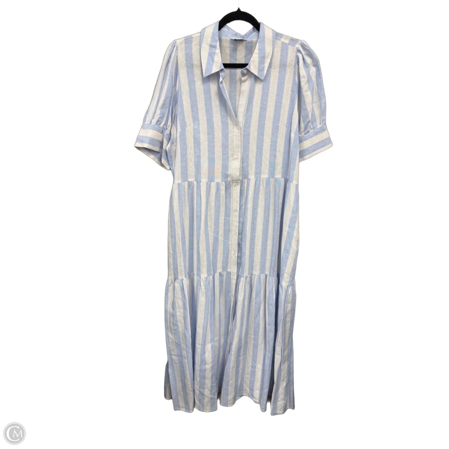 Dress Casual Maxi By Crown And Ivy In Blue & White, Size: Xl
