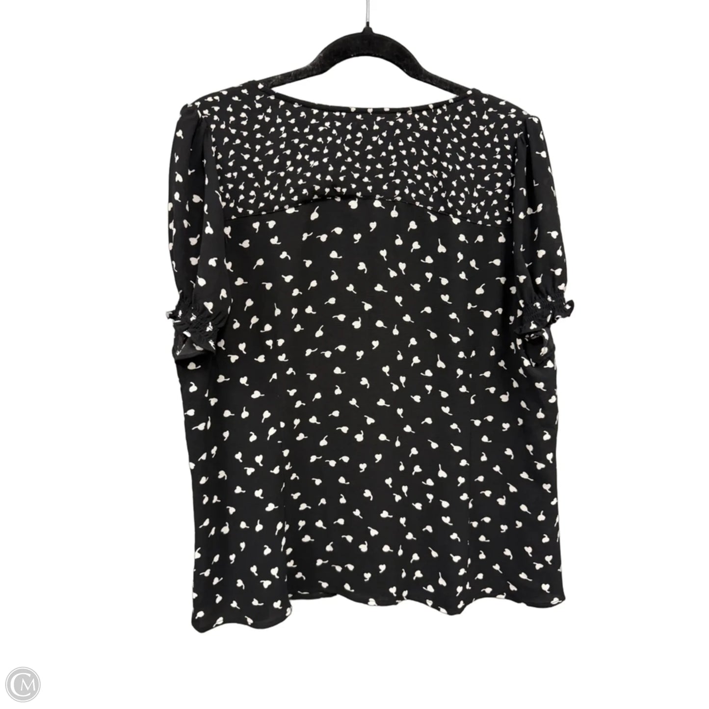 Top Short Sleeve By Talbots In Black & Cream, Size: 16