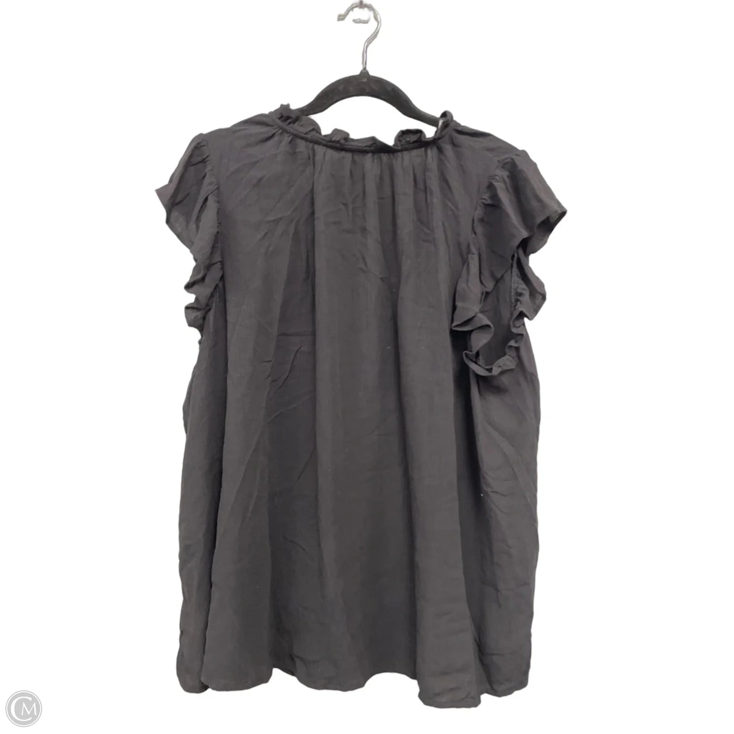 Top Short Sleeve By Terra & Sky In Black, Size: 2x