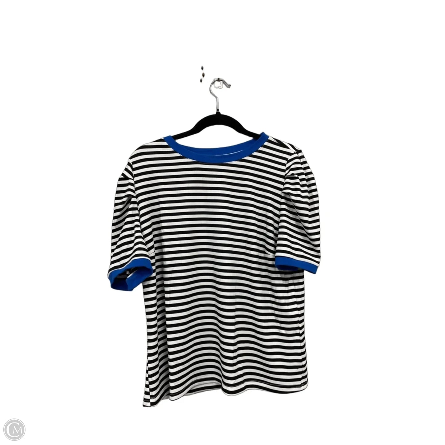 Top Short Sleeve By Prettygarden In Black & White, Size: Xxl