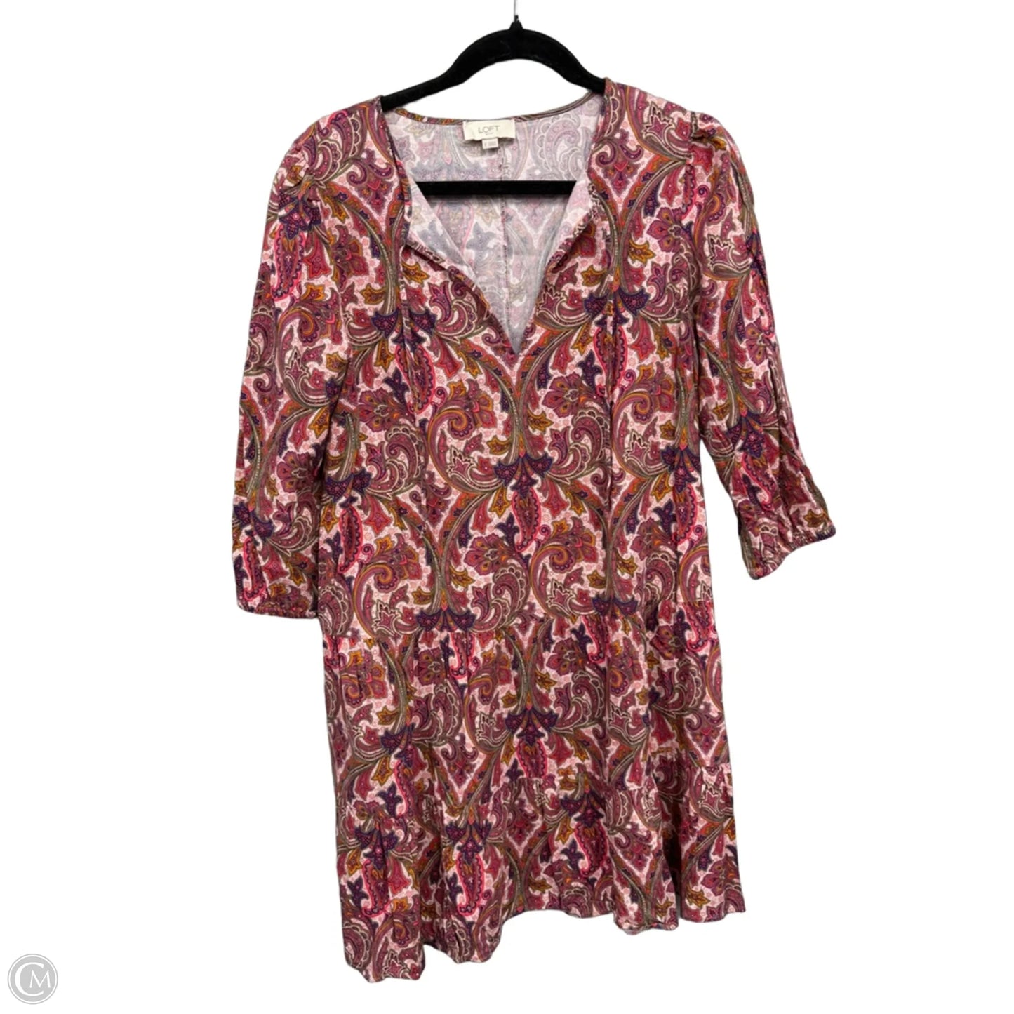 Dress Casual Short By Loft In Orange & Purple, Size: S