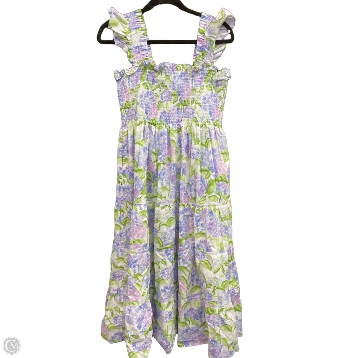 Dress Casual Midi By Cmb In Green & Purple, Size: Xl
