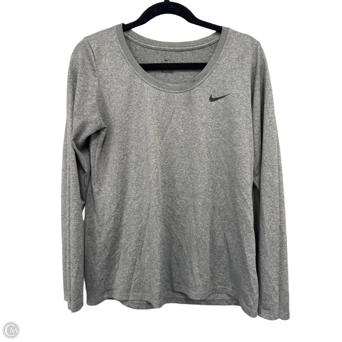 Athletic Top Long Sleeve Crewneck By Nike Apparel In Grey, Size: L