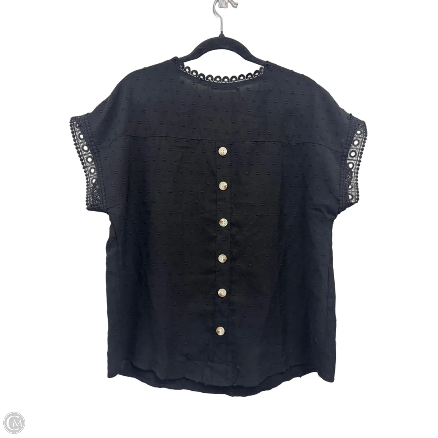 Top Short Sleeve By Clothes Mentor In Black, Size: M