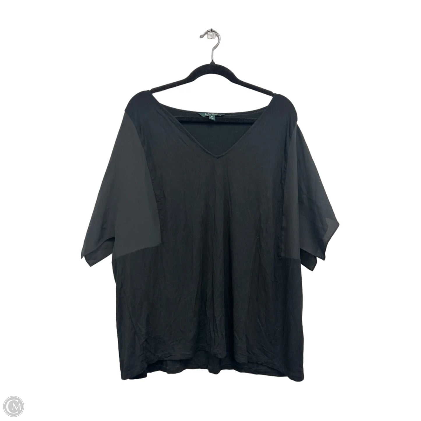 Top Short Sleeve By Lauren By Ralph Lauren In Black, Size: 2x