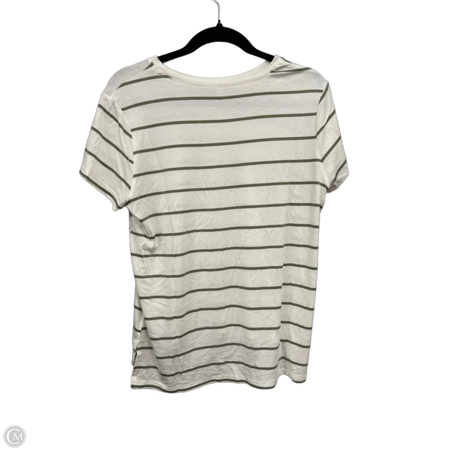 Top Short Sleeve By Clothes Mentor In Cream & Green, Size: L