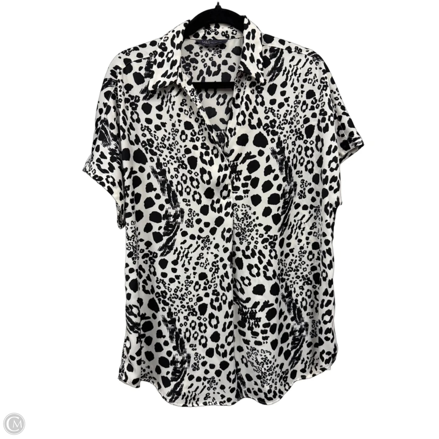 Top Short Sleeve By Clothes Mentor In Black & White, Size: 12