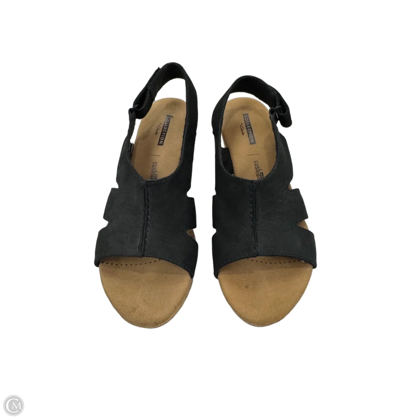 Sandals Heels Wedge By Clarks In Black, Size: 6.5