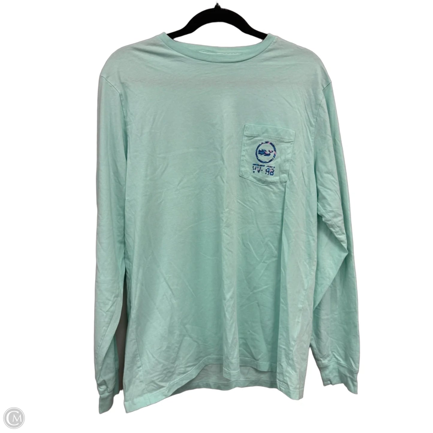 Top Long Sleeve Basic By Vineyard Vines In Green, Size: M