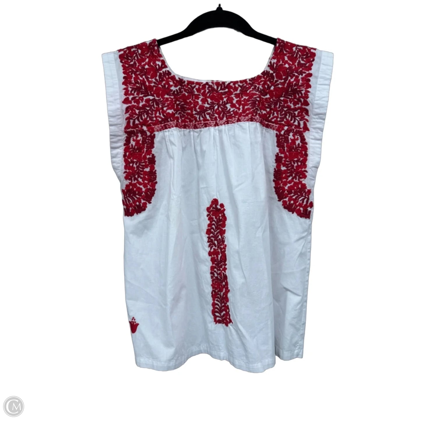Top Sleeveless By J.marie In Red & White, Size: S