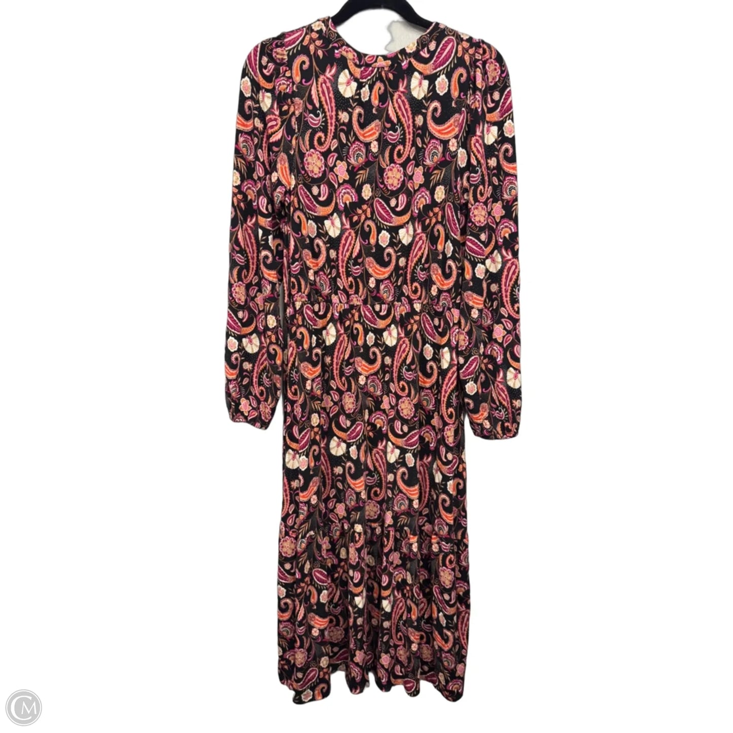 Dress Casual Midi By Loft In Black & Pink, Size: M