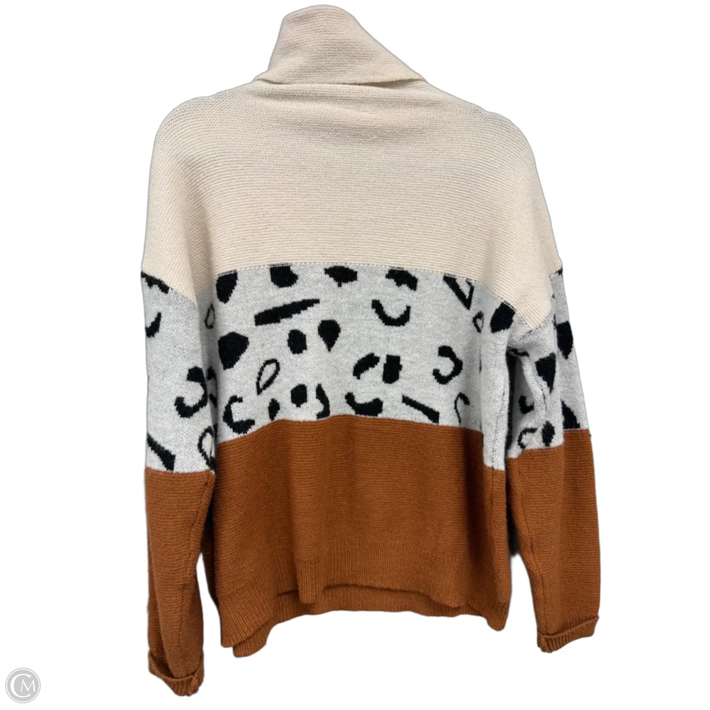 Sweater By Clothes Mentor In Brown & Cream, Size: L