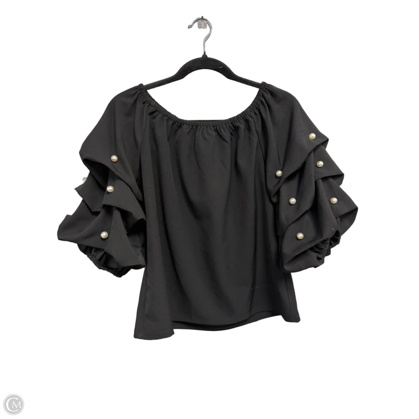Top 3/4 Sleeve By Cece In Black & White, Size: S