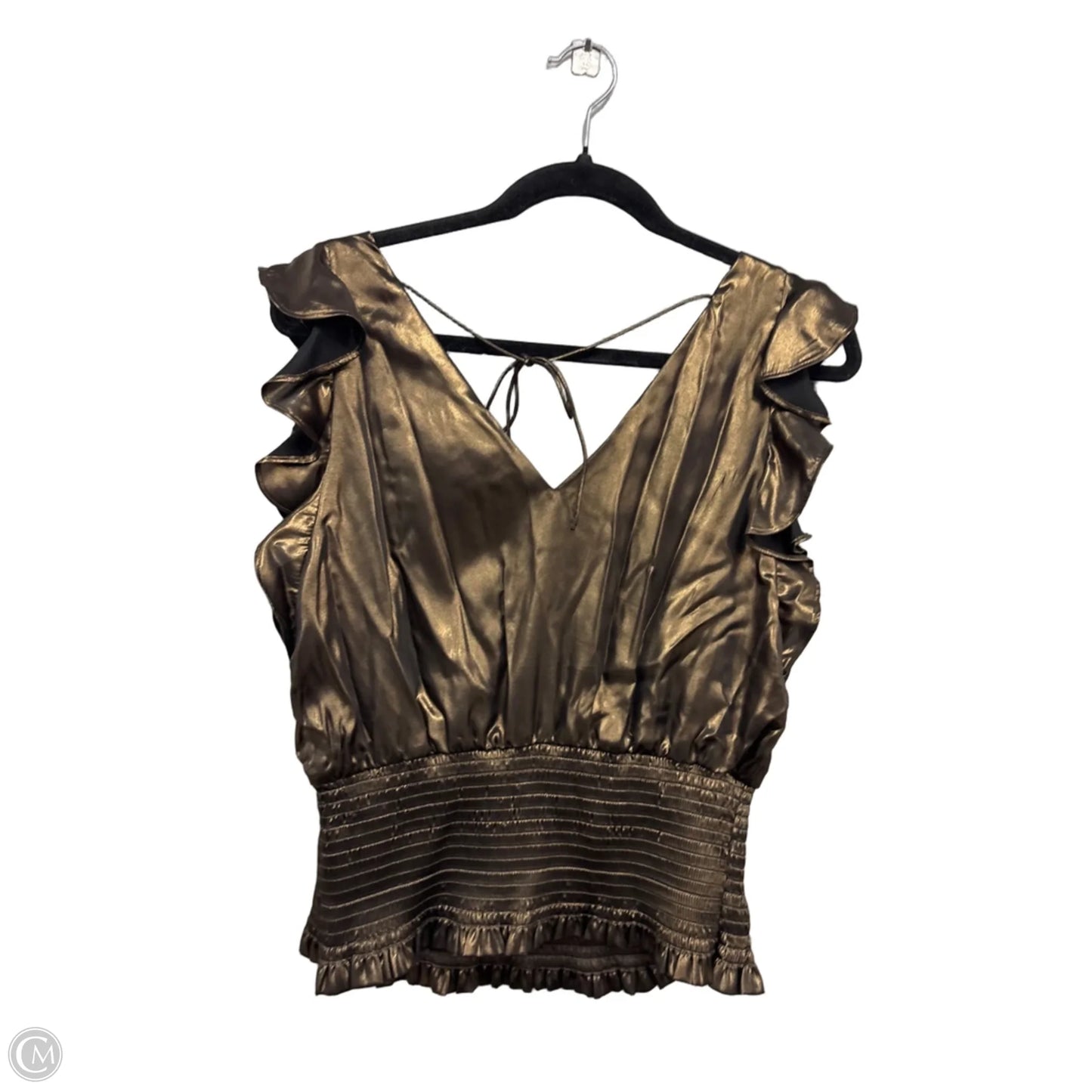 Top Short Sleeve By Nine West In Bronze, Size: M